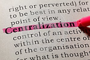 Definition of centralization photo