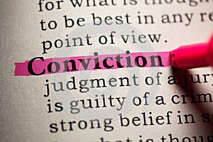 Definition of the word Conviction