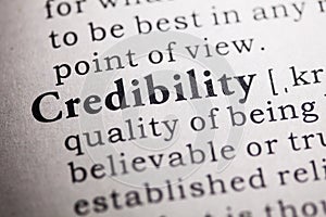 Definition of the word credibility photo