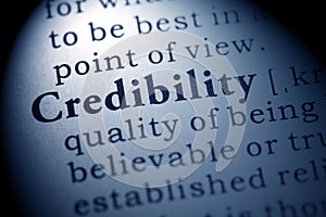 Definition of the word credibility photo