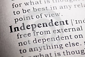 definition of the word independent