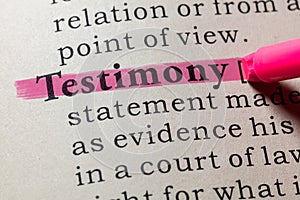 Definition of testimony