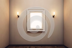 Fake empty frame wall. Generate Ai