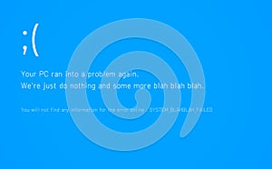 Fake funny Blue Screen of Death - BSOD. photo