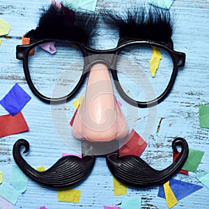 Fake glasses, nose and mustache