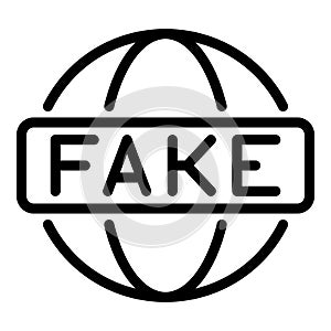 Fake global media icon, outline style