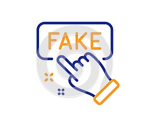 Fake information line icon. Propaganda conspiracy sign. Vector