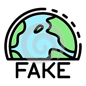 Fake international news icon color outline vector