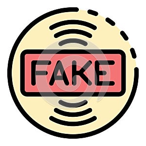 Fake media icon color outline vector