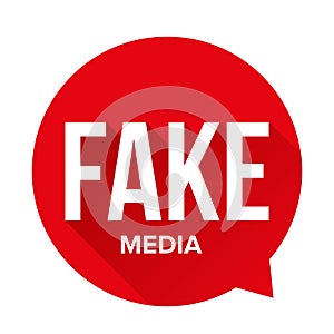 Fake Media Warning sign speech bubble