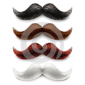 Fake moustaches color set