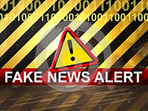 Fake News Alert Meaning Untrue Warning 3d Illustration