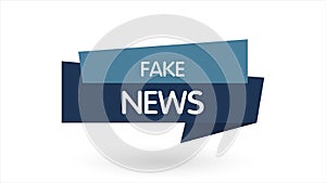 Fake news banner isolated on white background. Banner design template. 4k