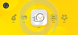 Fake news, Checkbox and Stars minimal line icons. For web application, printing. Vector