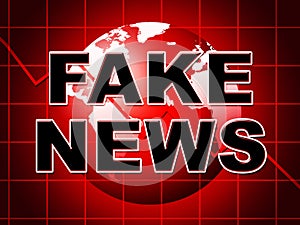 Fake News Globe In Red 3d Illustration
