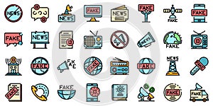 Fake news icons set vector flat