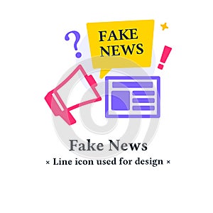 Fake news information color icon concept