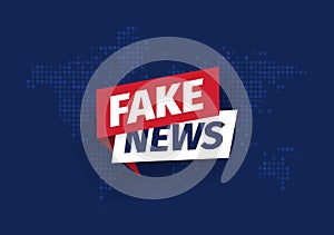 Fake news Isolated vector icon. Sign of main news on dark world map background