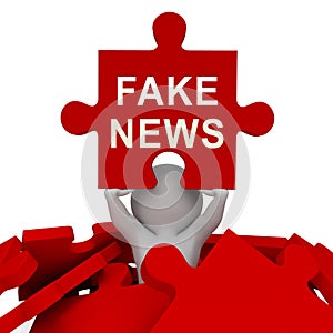 Fake News Media Depicts Online Hoax And Misinformation - 3d Illustration