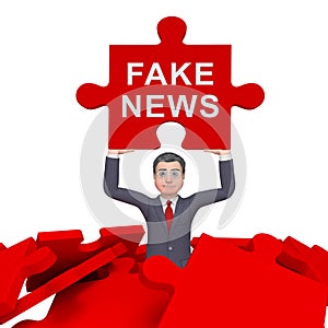 Fake News Media Depicts Online Hoax And Misinformation - 3d Illustration