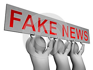 Fake News Message Means Untrue 3d Illustration