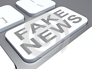 Fake News Misleading Computer Keyboard 3d Illustration