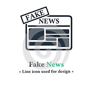 fake news newspaper display icon concept