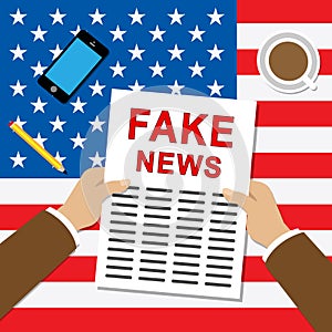 Fake News Newspaper Shows Media Hoax And Misinformation - 3d Illustration
