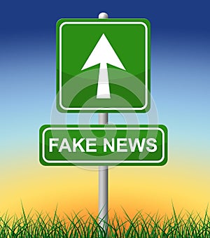 Fake News One Way Sign 3d Illustration