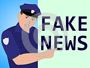 Fake News Police Means Fraud 3d Illustration