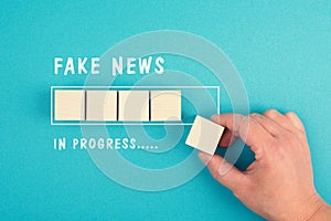 Fake News in progress, facts and propaganda, conspiracy theory concept, media and manipulation, mind control