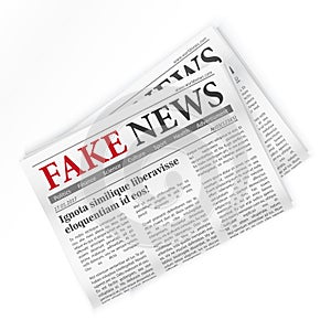 Fake news realistic newspaper isolated vector illustration.