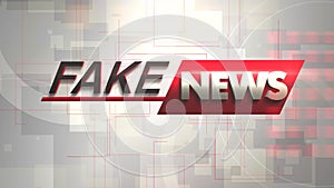 Fake News with red lines and HUD elements in news studio