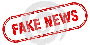 fake news stamp. rounded grunge textured sign. Label