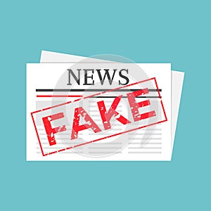 Fake news stamped illustration