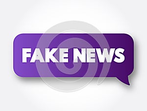 Fake News text message bubble, concept background