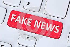 Fake news truth lie media internet button online computer keyboard