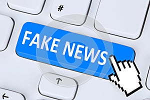 Fake news truth lie media internet button online concept compute