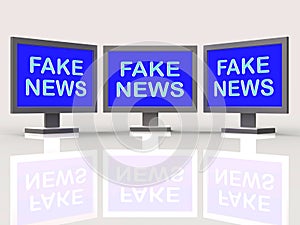 Fake News Tv Screens Meaning Misleading 3d Illustration