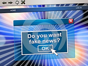 Fake News Wanted OK Message 3d Illustration