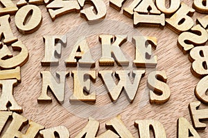 Fake news words. Hoax or disinformation concept