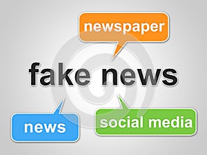 Fake News Words Means Misleading Facts 3d Illustration