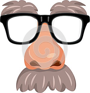 Fake Nose with Glasses and Mustache Vector Mask Design