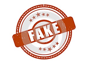 Fake Rubber Stamp Seal with a Star Border