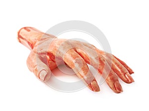 Fake severed hand isolated