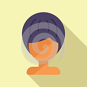 Fake short wig icon flat vector. Tint artist