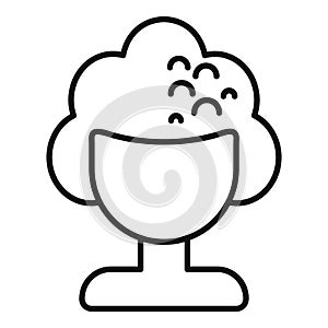 Fake short wig icon outline vector. Tint artist