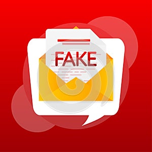 Fake sign concept. Abstract web banner. Vector design. Web banner template