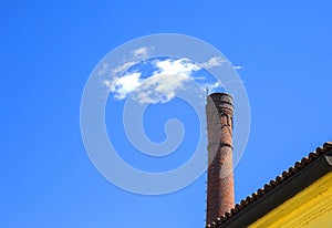 Fake smoke over the tower of the italian castle