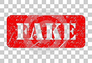 Fake stamp symbol, label sticker sign button, text banner vector illustration